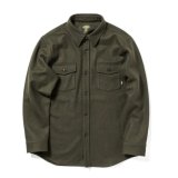 24-25モデル【GREEN CLOTHING】WOOL FLANNEL SHIRT/OLIVE