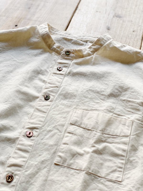 画像4: 【S&Y WORKSHOP】 100% Organic cotton Stand-up collar Shirt