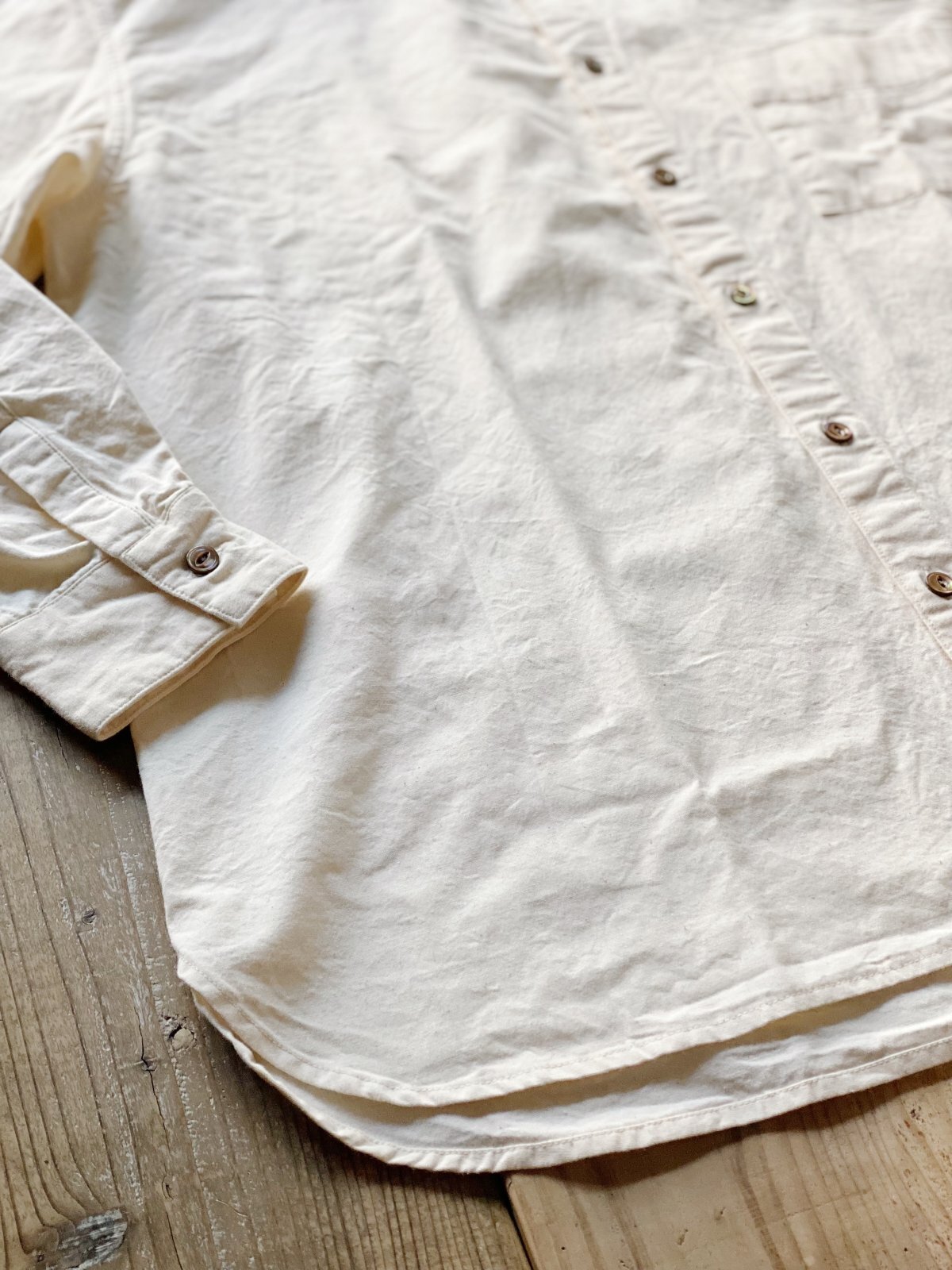 画像3: 【S&Y WORKSHOP】 100% Organic cotton Stand-up collar Shirt